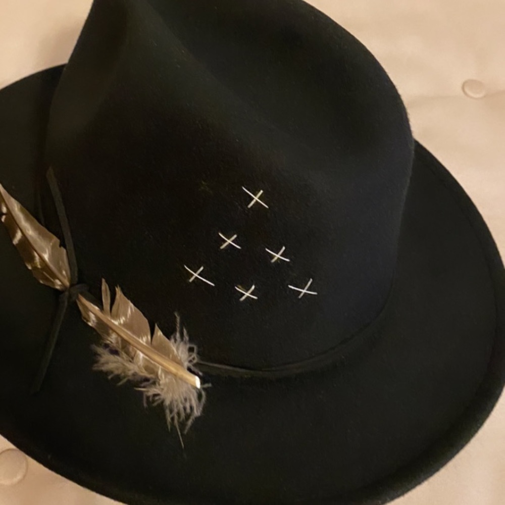 Custom Fedora - Black with embroidery